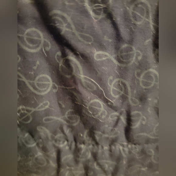 Black and white quilted patchwork shoulder bag with inner lining musical notes - Picture 6 of 12